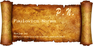 Paulovics Norma névjegykártya
